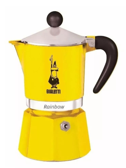 Cafetera Rainbow 6 tazas Italiana Amarillo