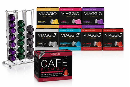 Capsulas compatible Nespresso 12x10 120 capsulas + portacapsulas