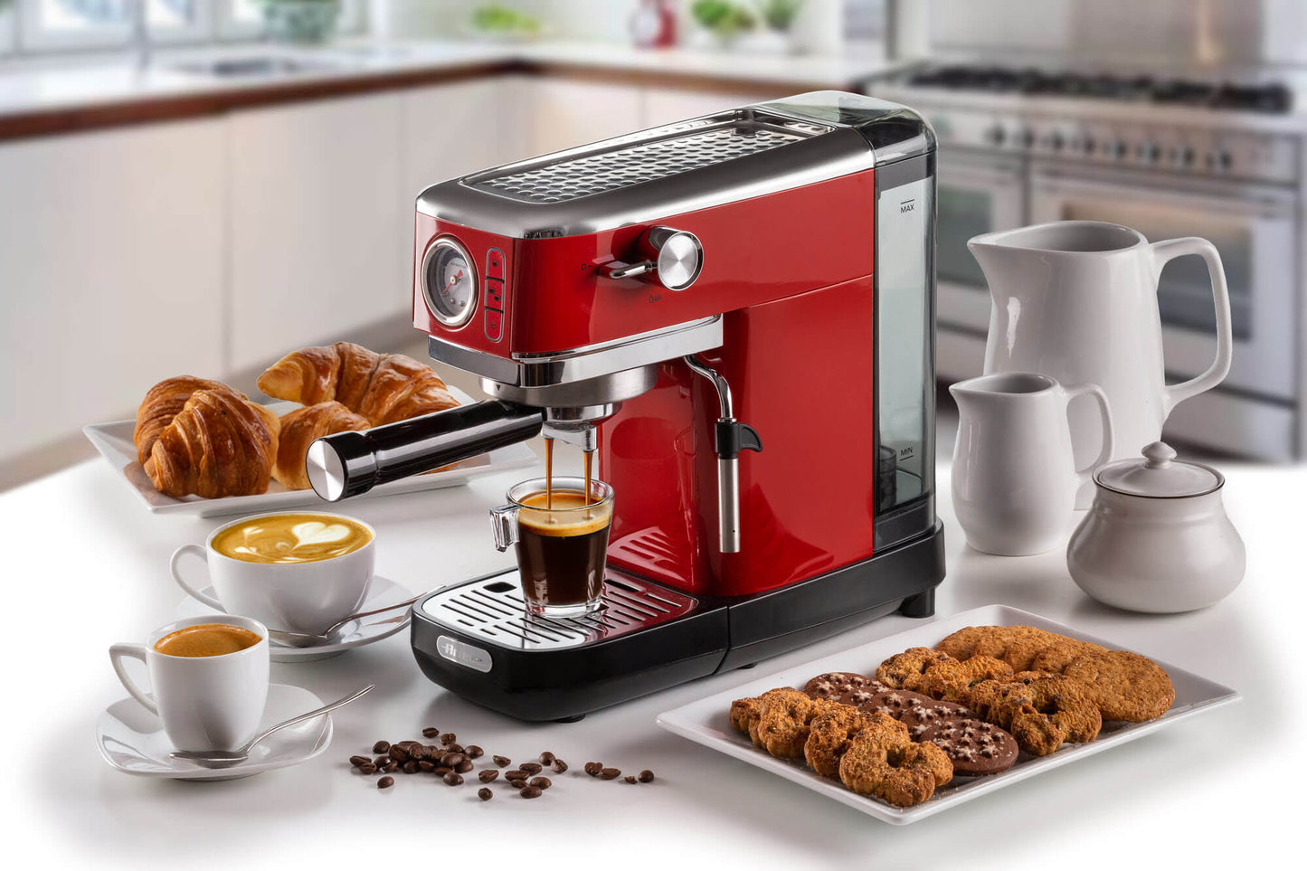 Cafetera Expreso Ariete Slim Roja 1381 Albion Color Rojo