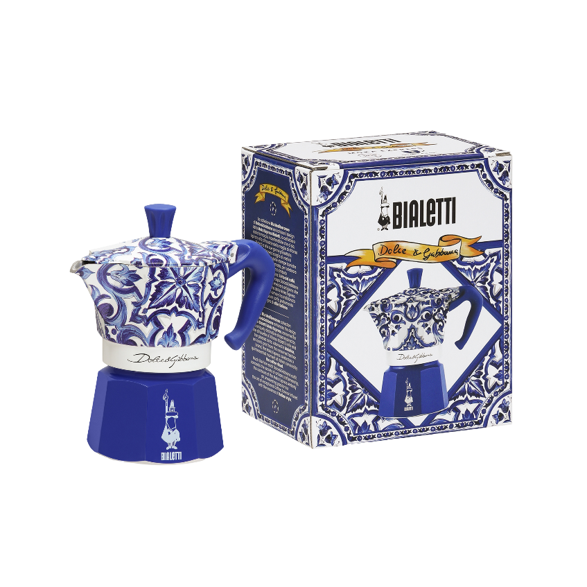 Moka Express Bialetti Dolce&Gabbana 3 Pocillos | Blu Mediterraneo