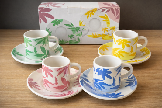 Set 4 Pocillos Con Plato l Romantic Wild