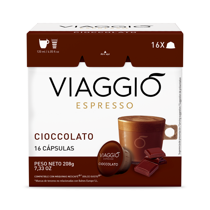 CAPSULAS VIAGGIO CHOCOLATE COMPATIBLE CON DOLCE GUSTO (16 CAPSULAS)